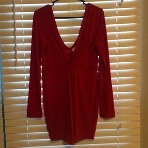 Red long sleeve dress